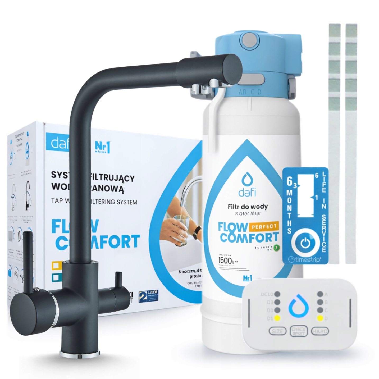 Kuchyňský Kohoutek Na Vodní Filtr Černý A Filtr Pod Dřez Dafi Flow Comfort D-1