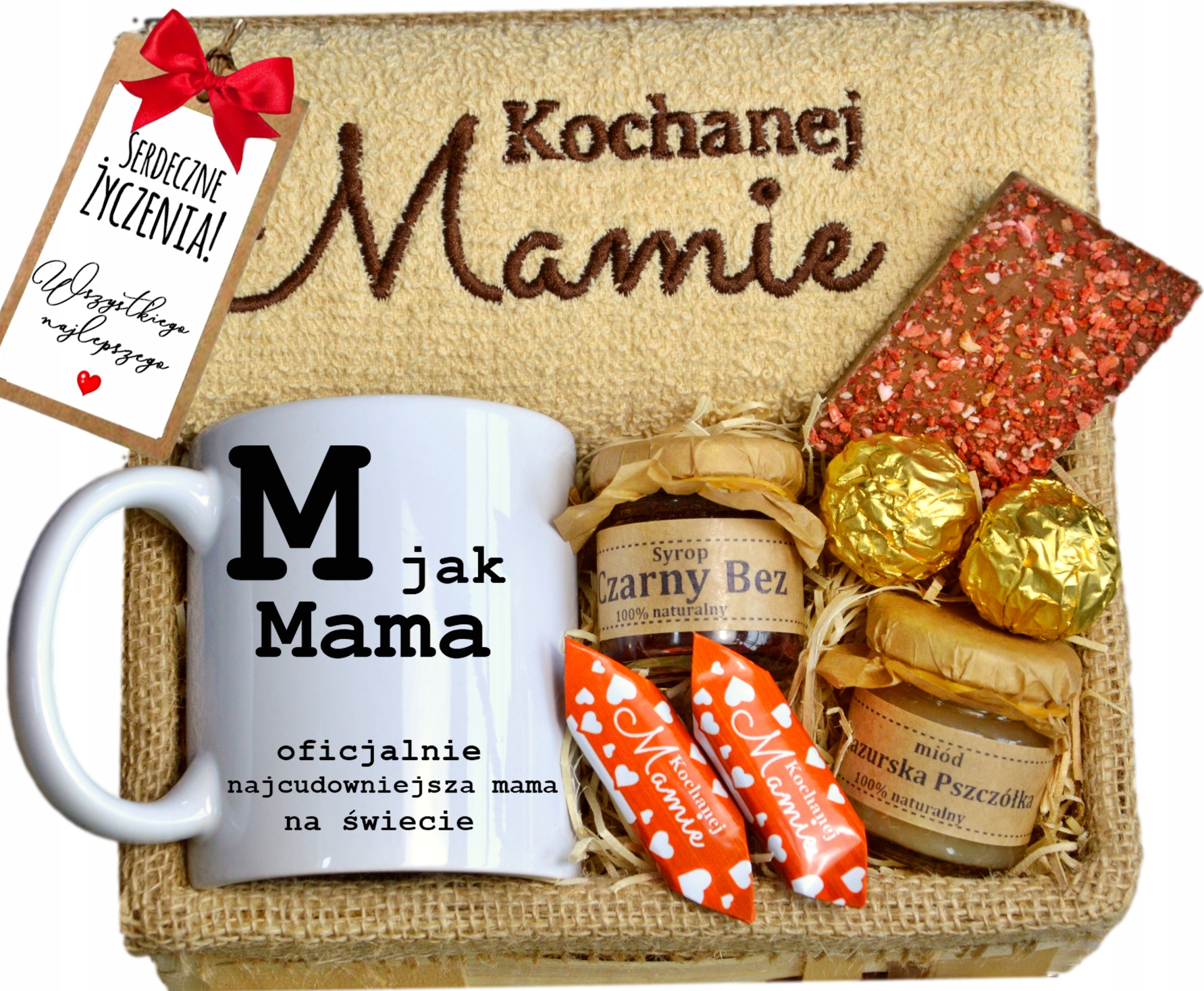 Levně Velký Koš Dárek Pro Maminku Tatínka čokoláda med Box