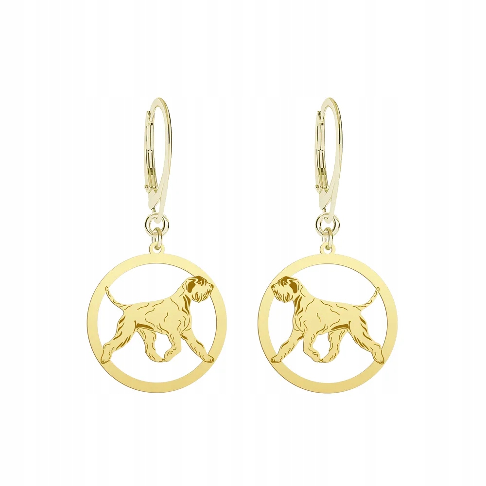 Náušnice Zlaté se psem Šnaucer Stříbro 925 Dárek Žena Gravírování Bonus