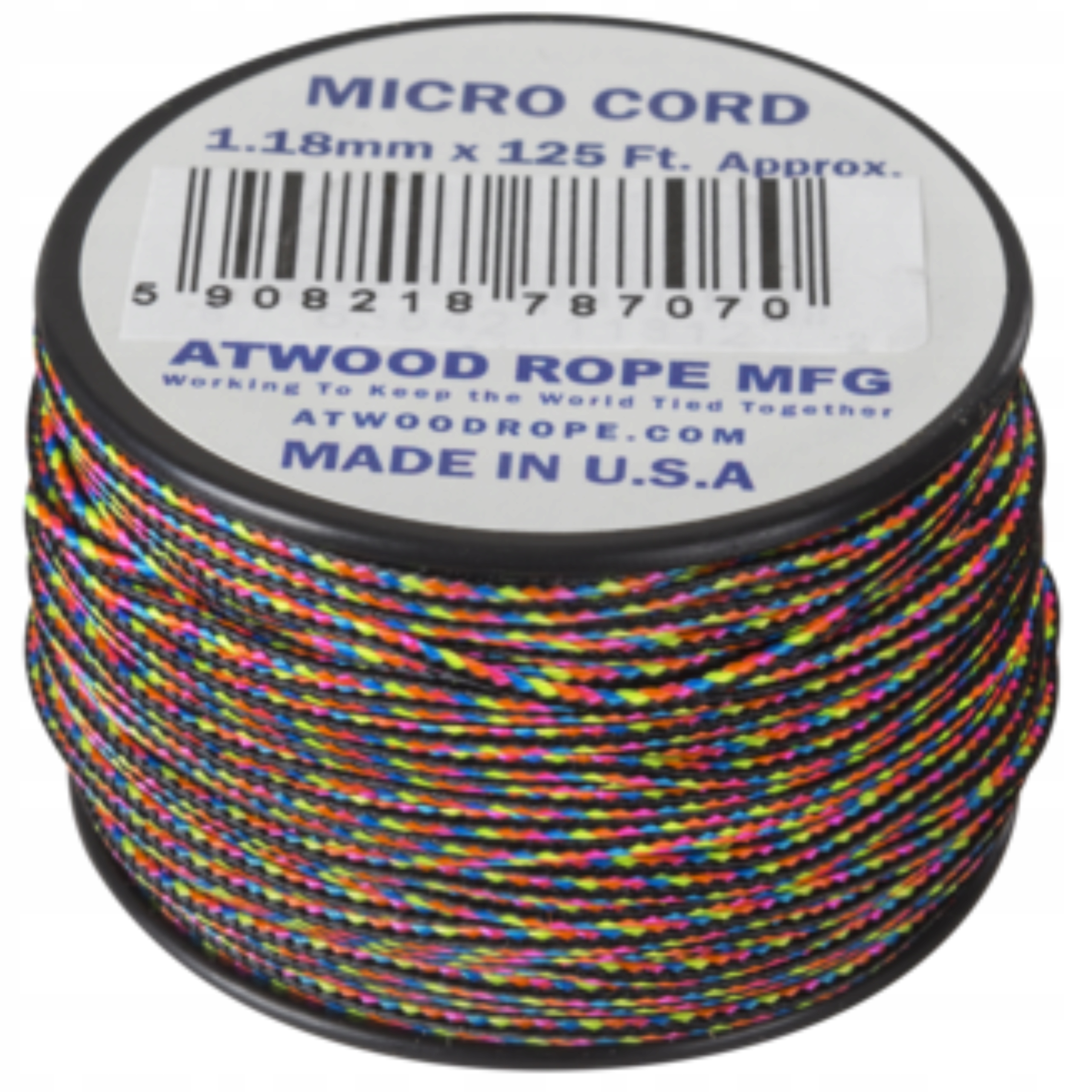 LINKA MICRO CORD SZNUR NA SZPULI ATWOOD ROPE MFG 38m (125ft) DO 46KG Stripe