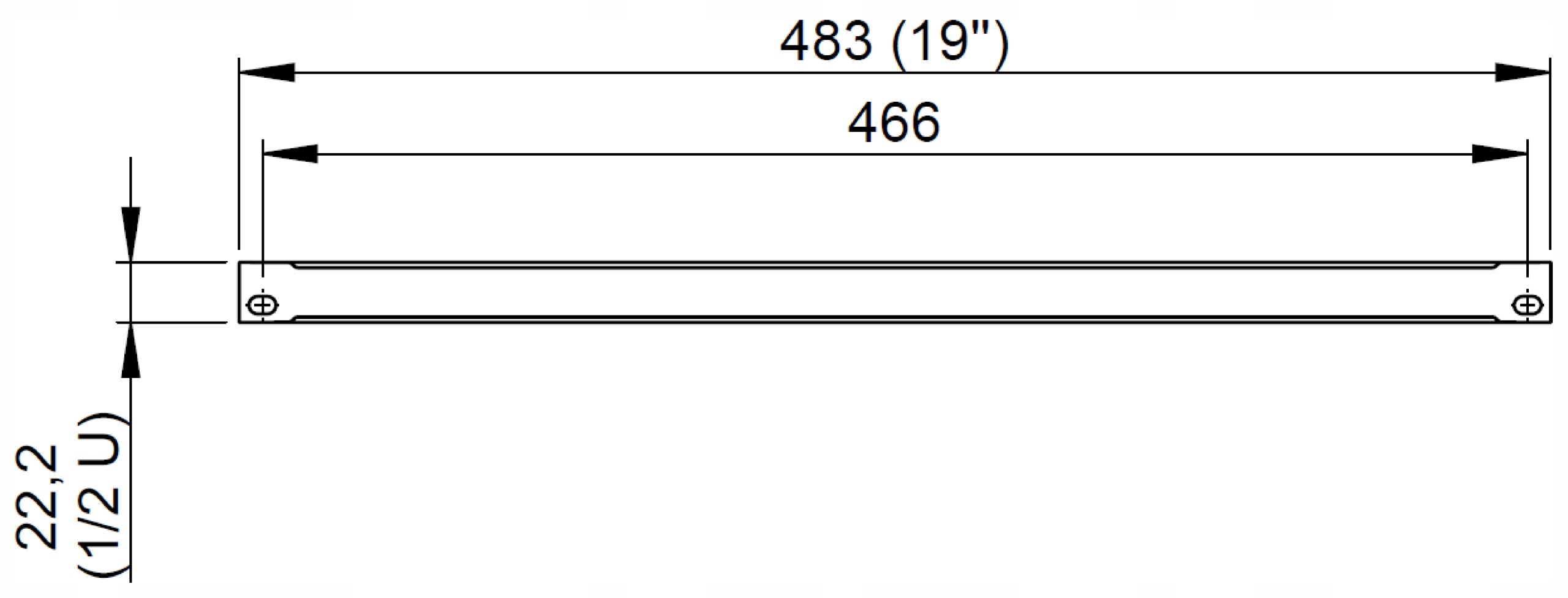 Panel maskujący zaślepka szafa RACK 19 1/2U Kod producenta Panel Adam Hall 872205 STL 2 U