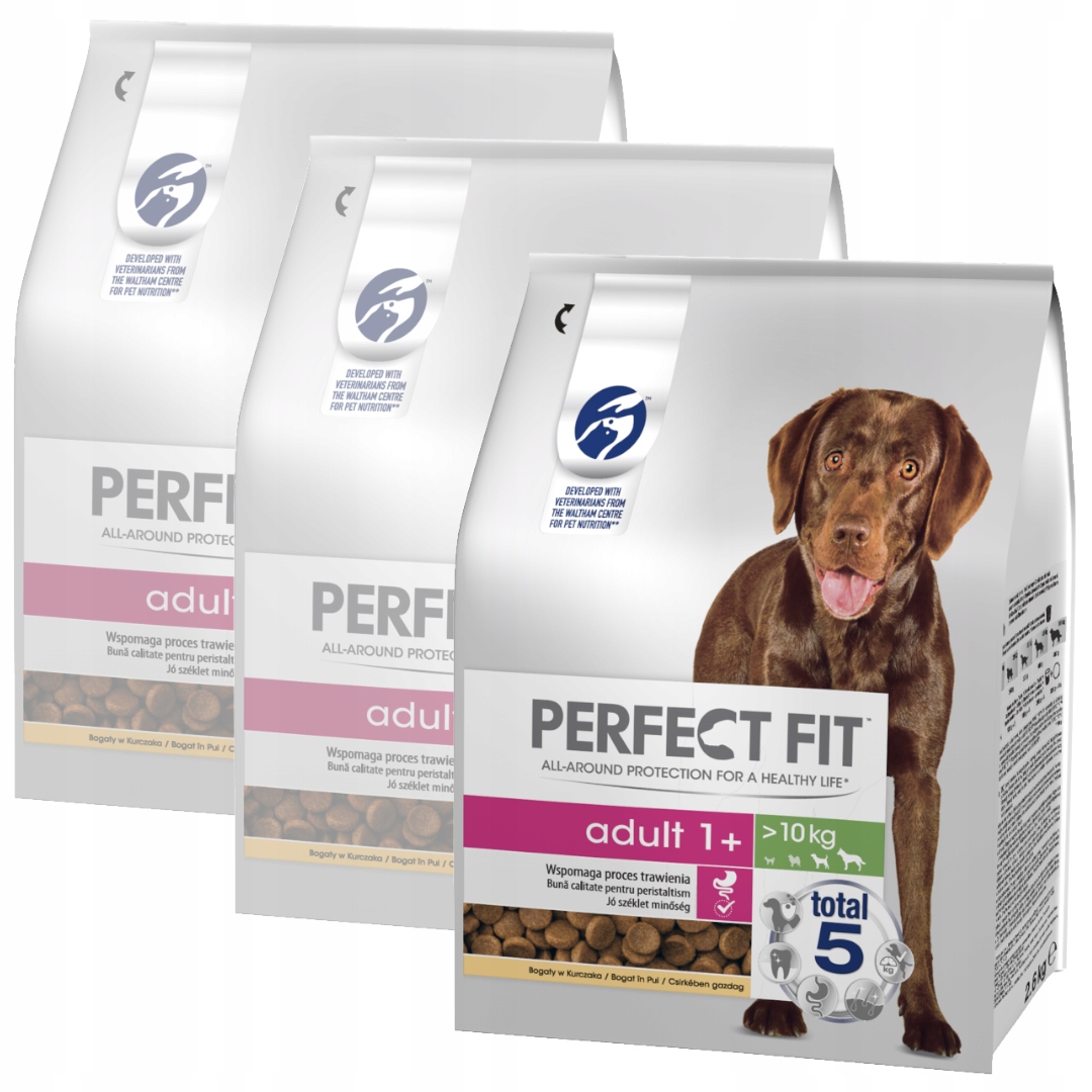 Perfect Fit Adult 3x2,6kg Suché Krmivo pro psa středního a velkého plemene Kuře