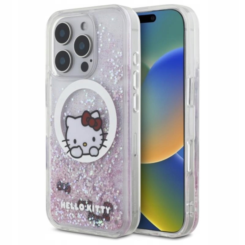 Hello Kitty Liquid Glitter Sweet Kitty Bows MagSafe Pouzdro na iPhone 16 Pro Ma