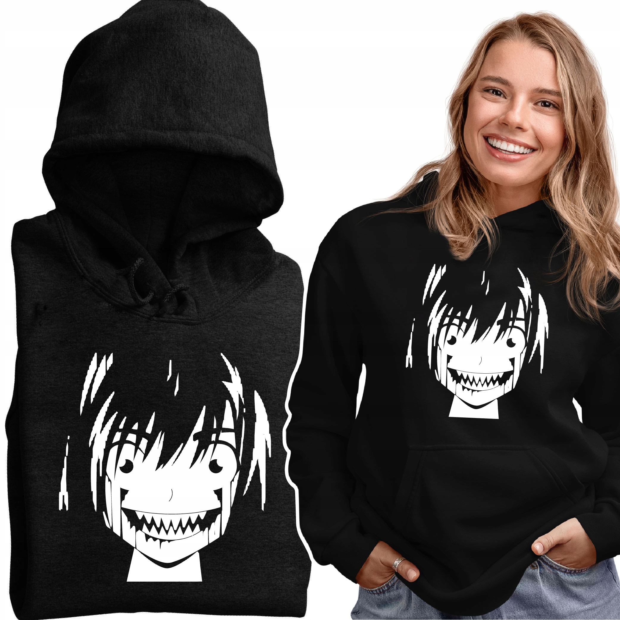 

Bluza Czarna Kaptur Z Anime Postać Z Horroru Manga
