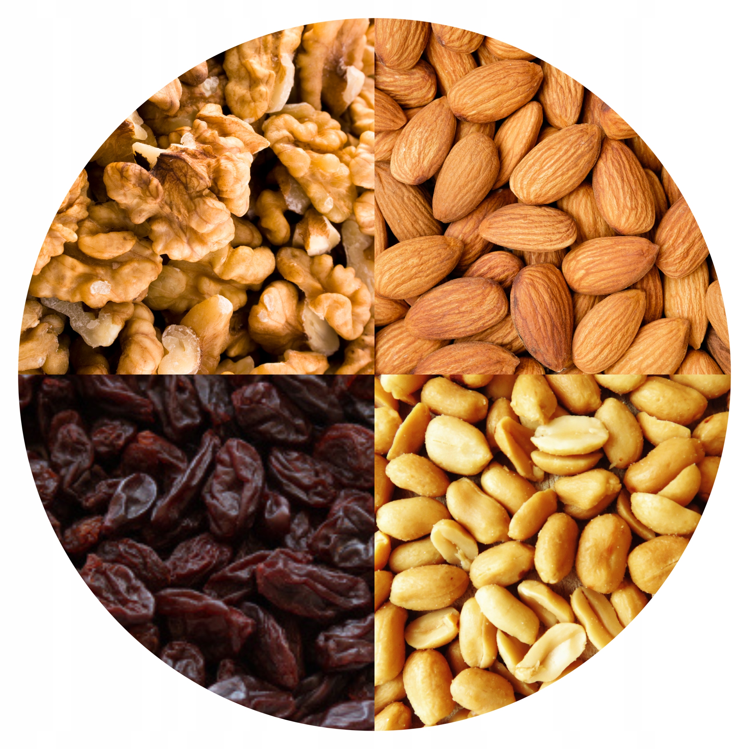 Mieszanka Studencka 2kg Orzechy Włoskie Ziemne Migdały Rodzynki HiFOOD