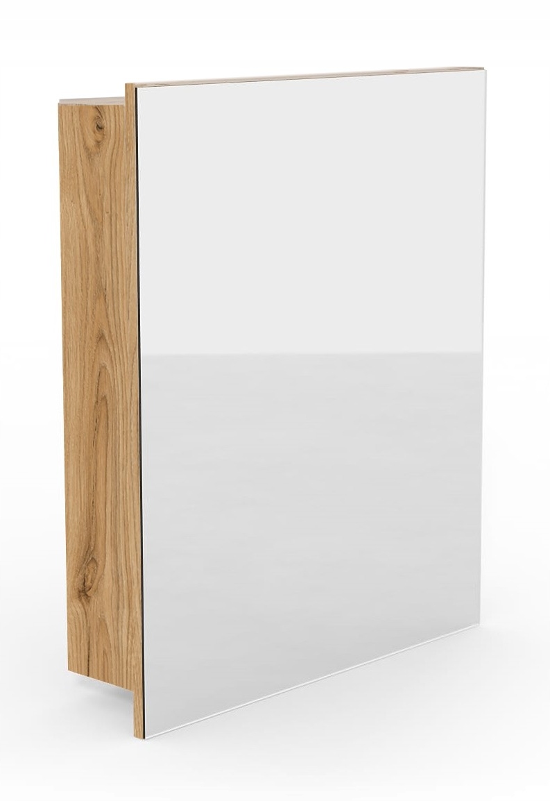 Kúpeľňová skrinka so zrkadlom 50 cm Zrkadlová skrinka do kúpeľne dub večný