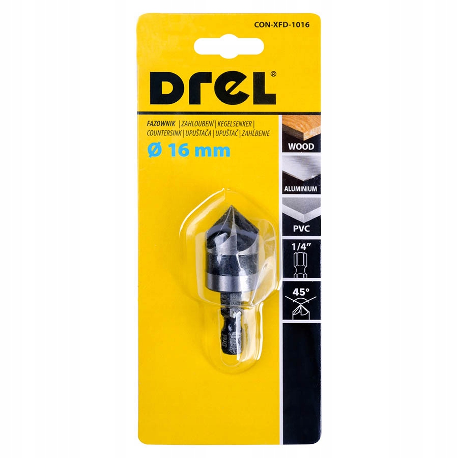 Pogłębiacz, fazownik do drewna, aluminium i PVC Marka Drel