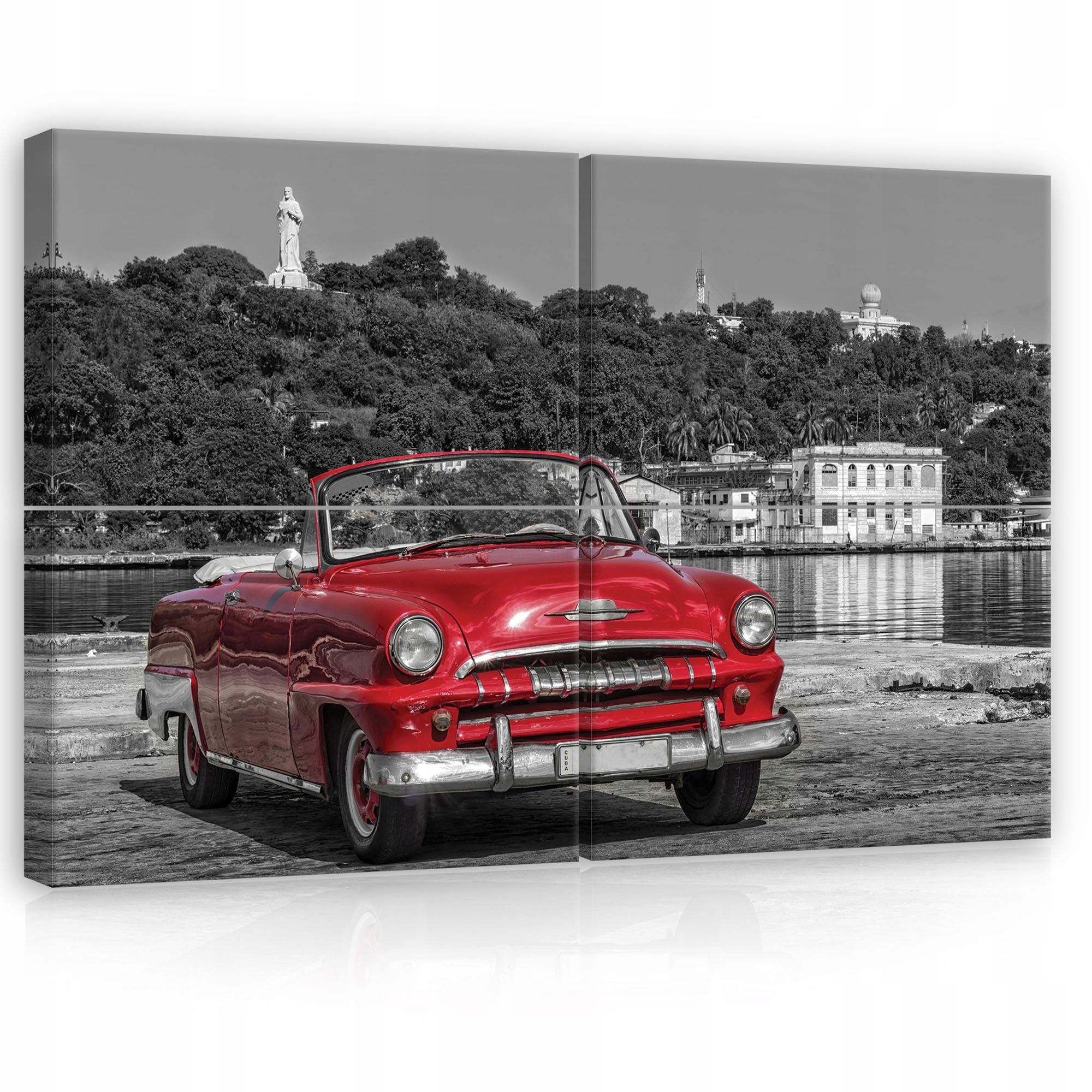 Obraz 120x80 Klasický červený kabriolet automobil Havana Kuba retro