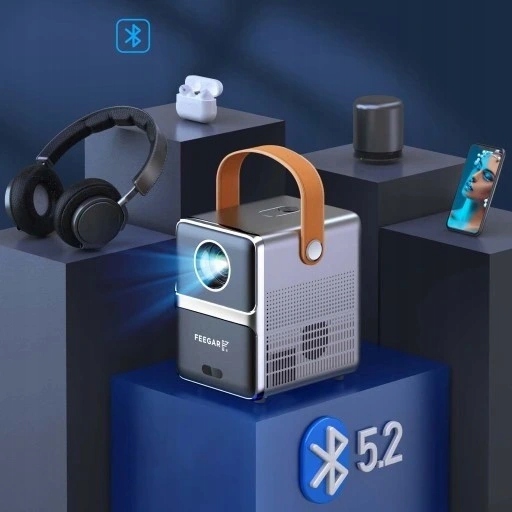 Mini PROJEKTOR LED RZUTNIK PRZENOŚNY Feegar WiFi 5G Bluetooth HDMI FOCUS Jasność lampy (ANSI) 4500 lm