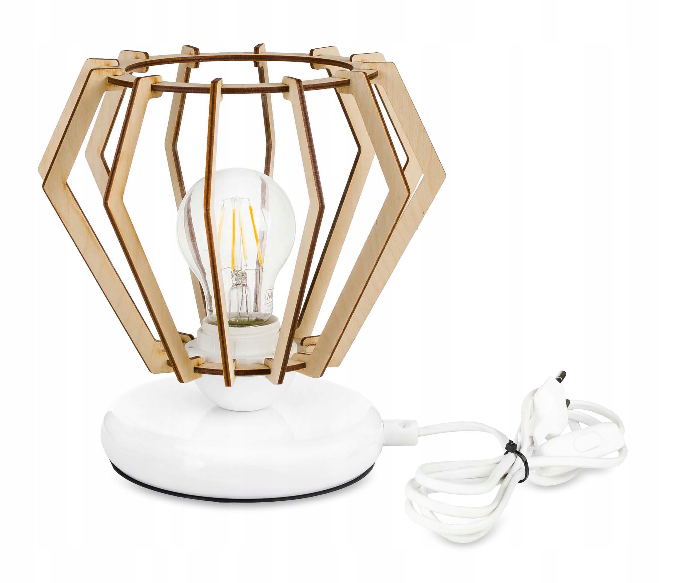 

Lampka nocna Lampa stołowa loft na led E27 Drewno