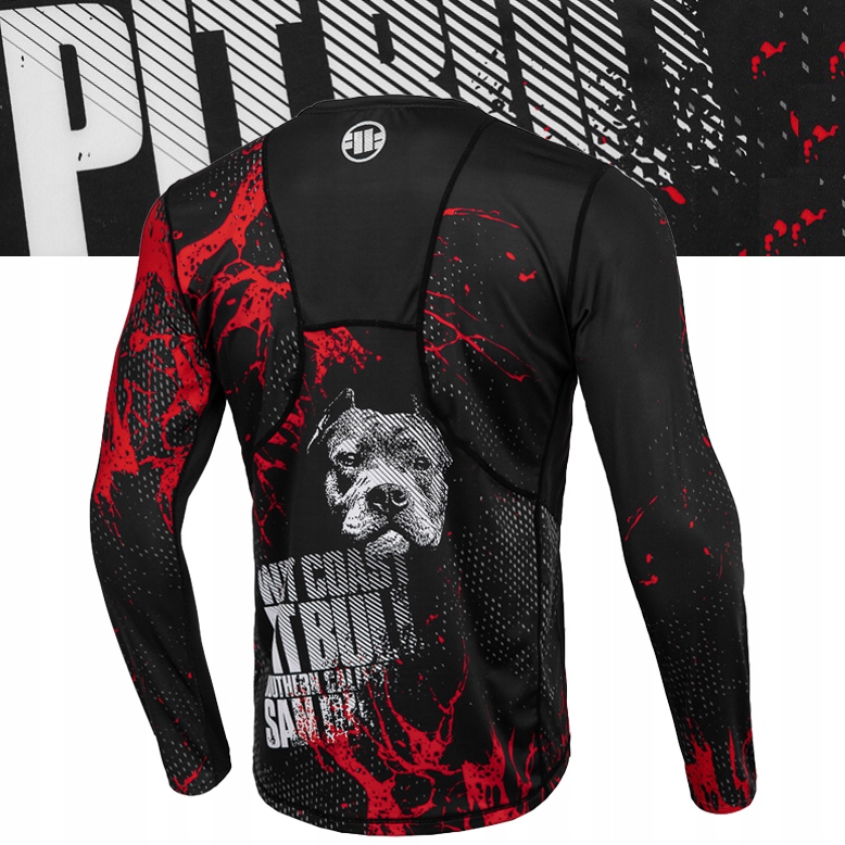Męski Longsleeve Pitbull Treningowy Mesh Performance Pro plus Blood Dog II