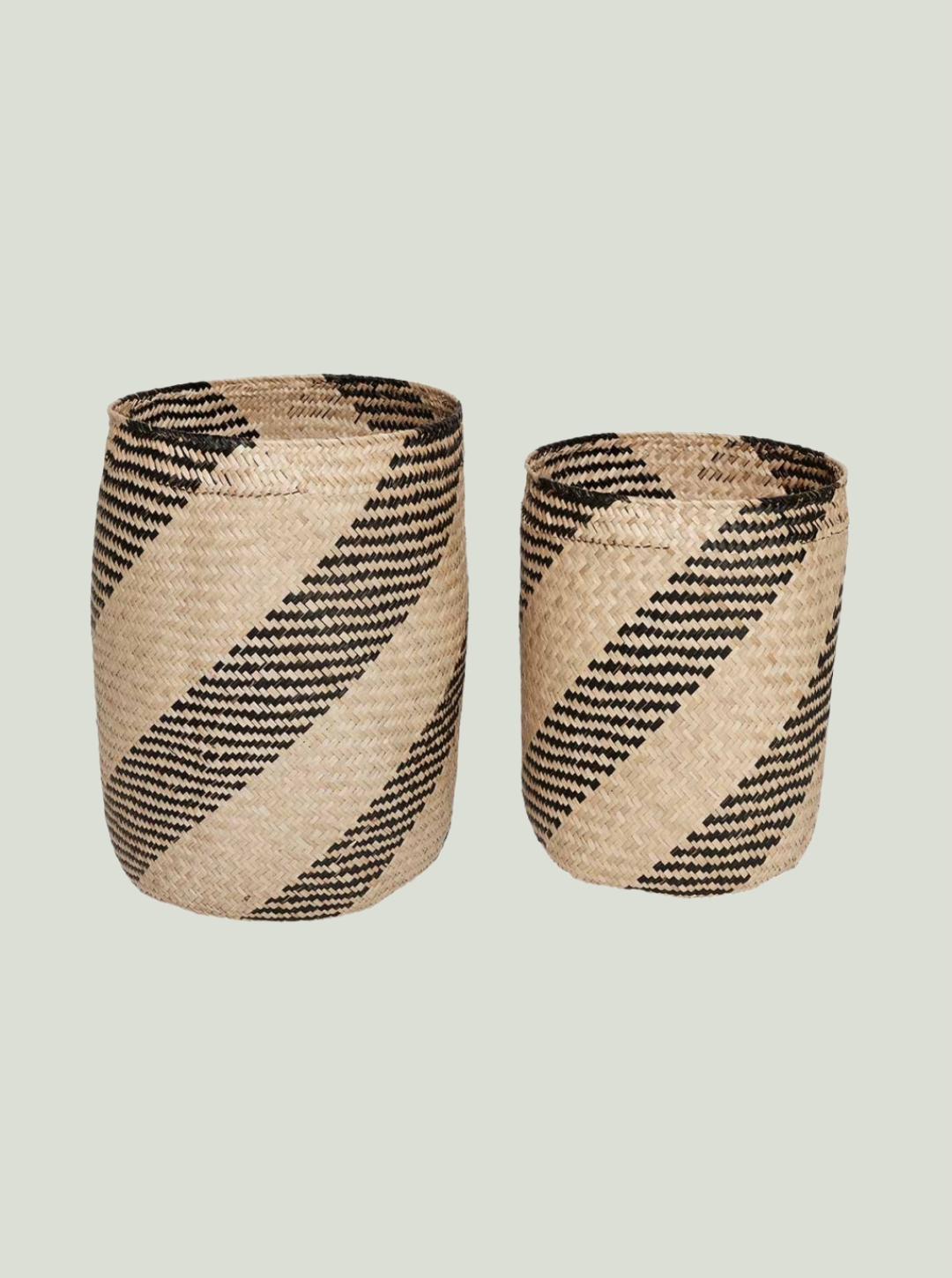 Úložný koš Twist – sada 2 ks Nature Black Oyoy Living