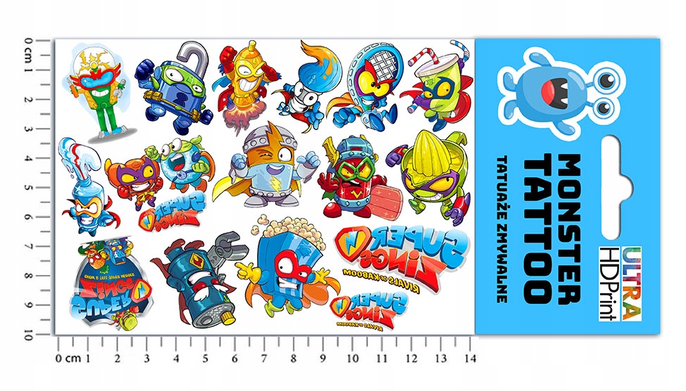 ZESTAW 3W1 KOSZULKA DLA DZIECI TATUAŻE NAKLEJKI SUPER ZINGS 116 JAKOŚĆ Kolor dominujący czarny