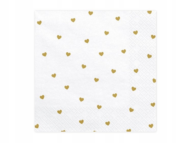 Serwetki Serca, biały, 33x33cm Marka Party Deco
