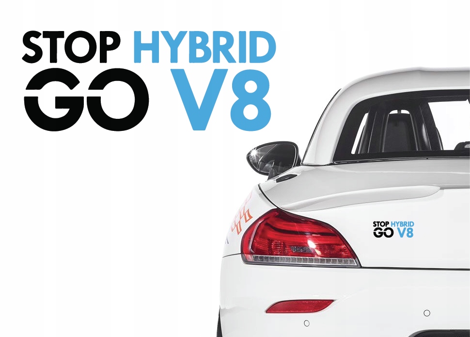

Naklejka na samochód stop hybrid go V8 stop smog