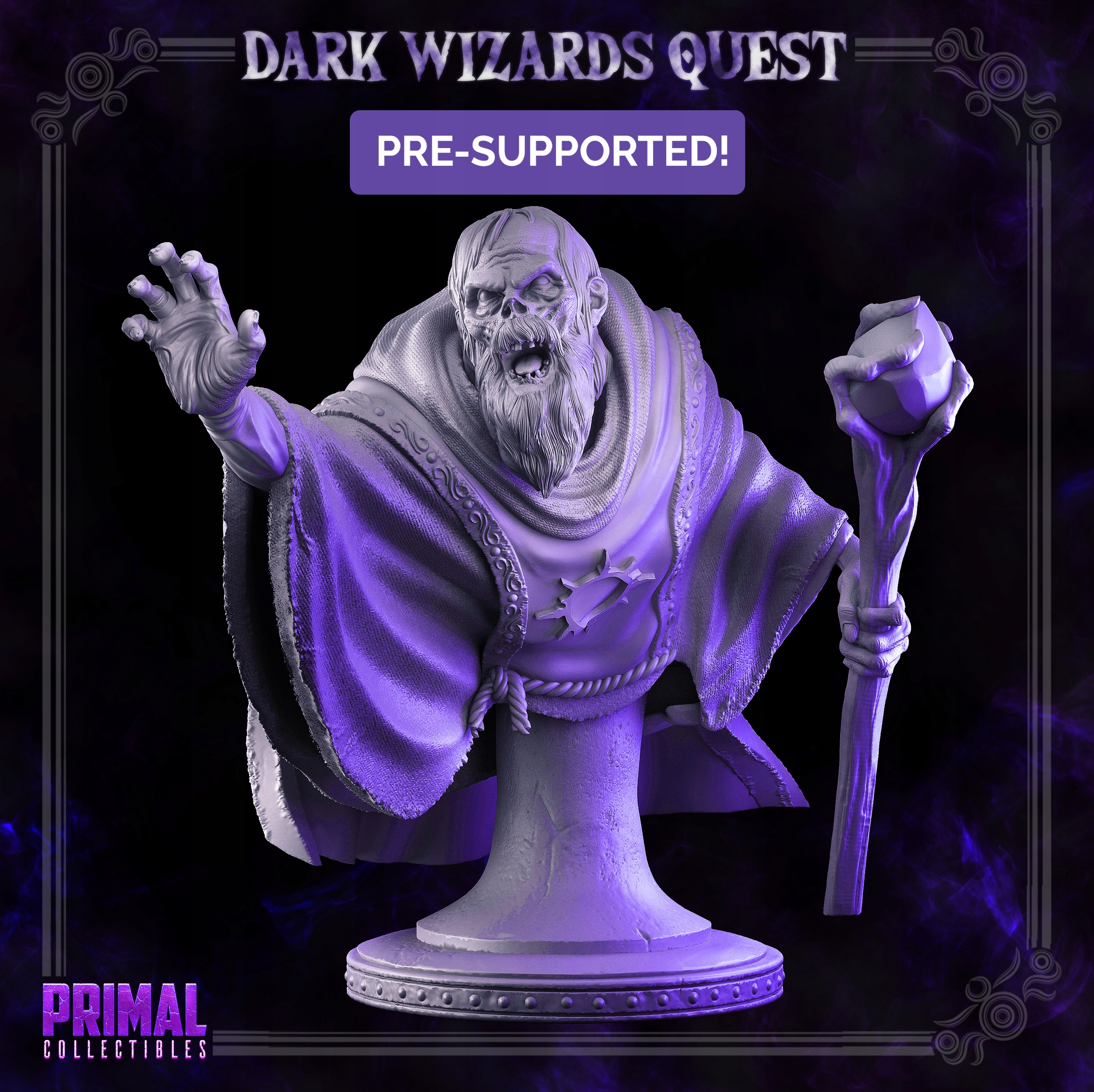 Wizard Zombie Gorgun Bust Primal sběratelské předměty