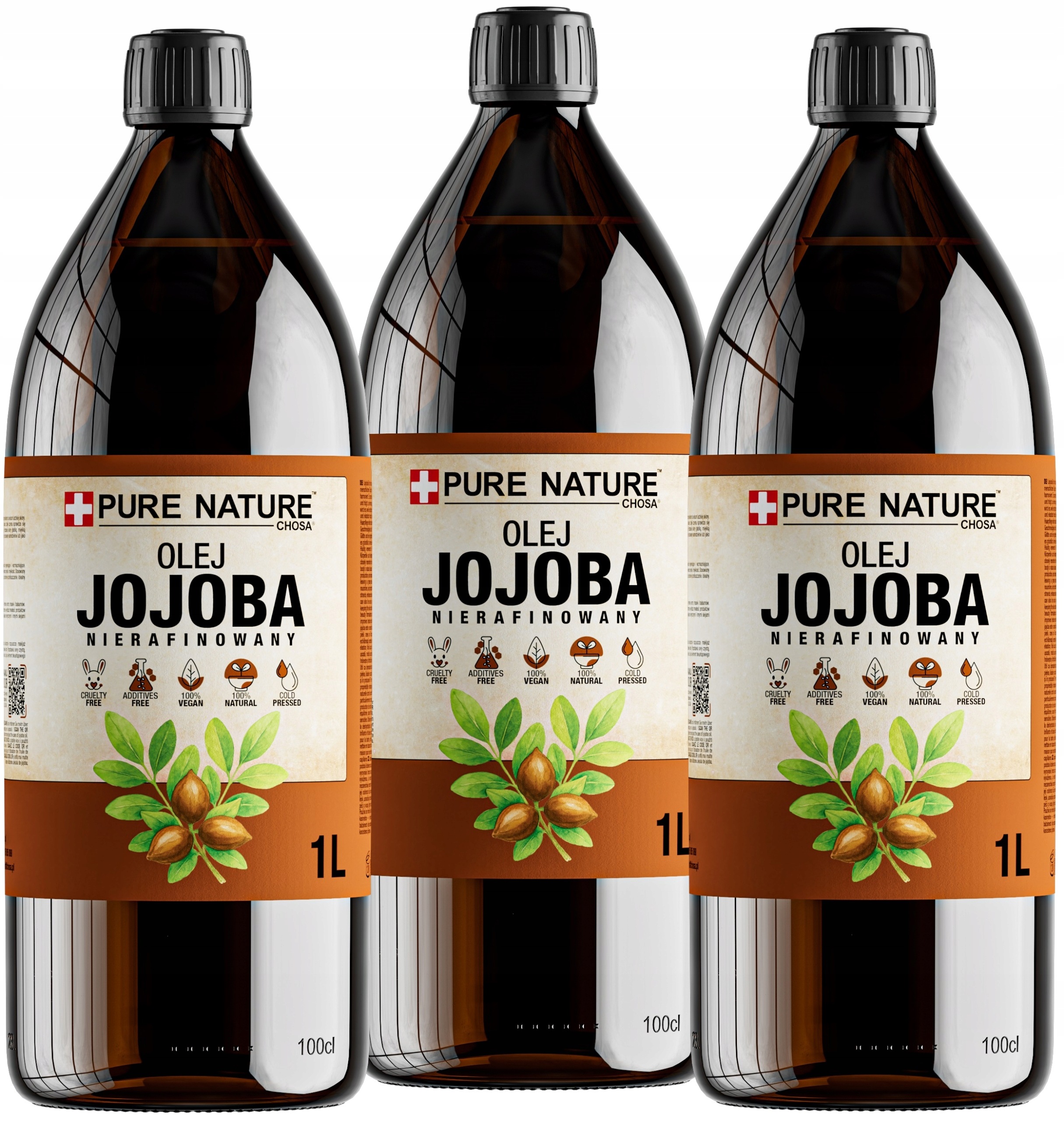 Jojobový Olej Nerafinovaný Přírodní Lisovaný Za Studena 3x1L (3L)