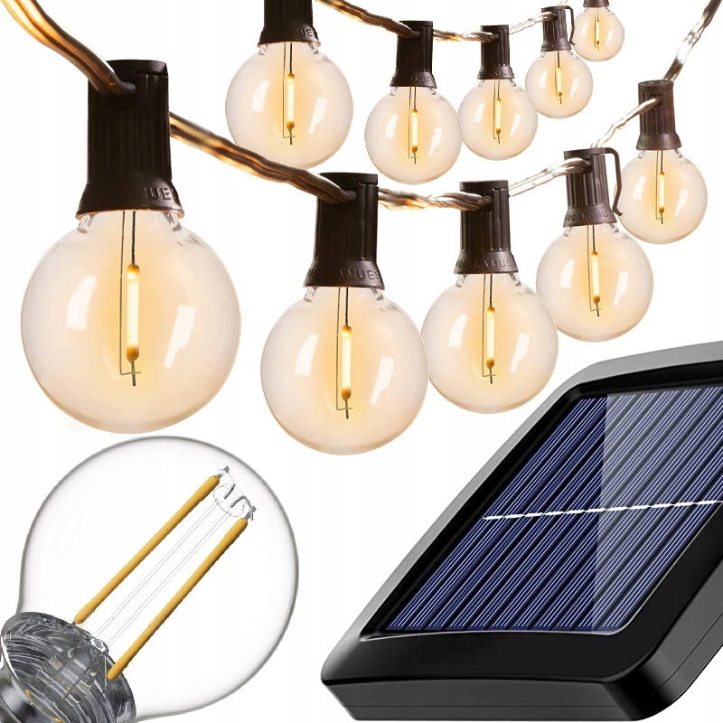 

Girlanda Solarna Ogrodowa 10X Żarówek Led Kulki