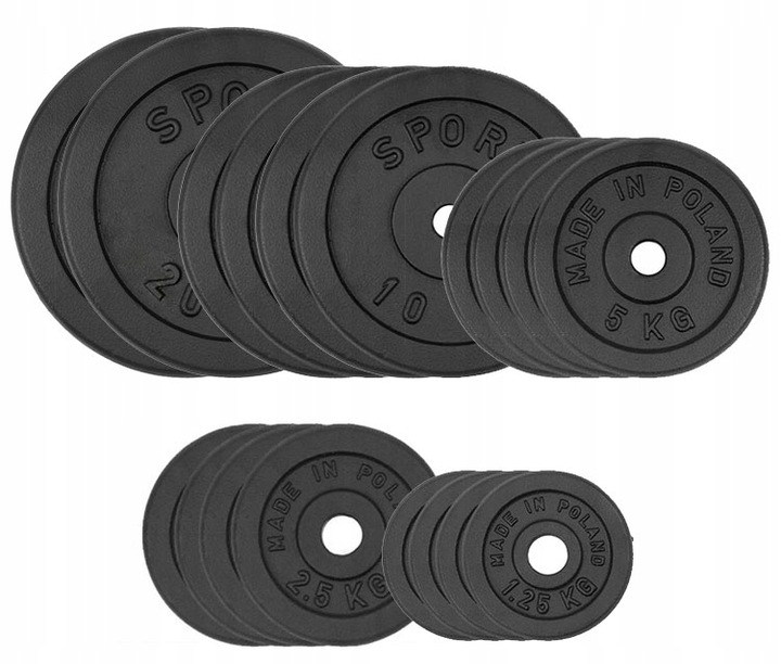 Obciążenie Żeliwne 115 kg Zestaw 18 talerzy 31mm