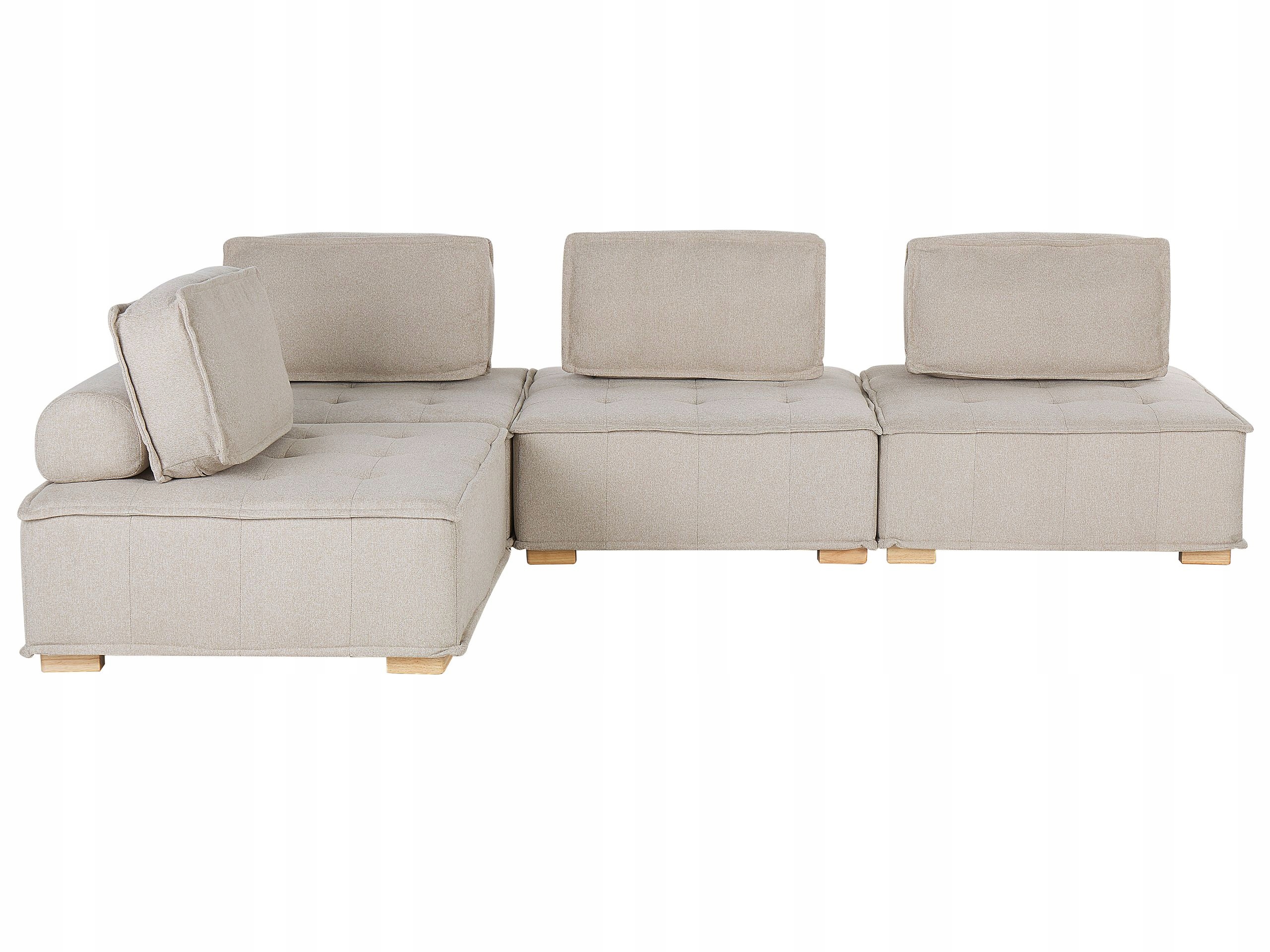Sofa narożna 4-osobowa modułowa do salonu beżowa