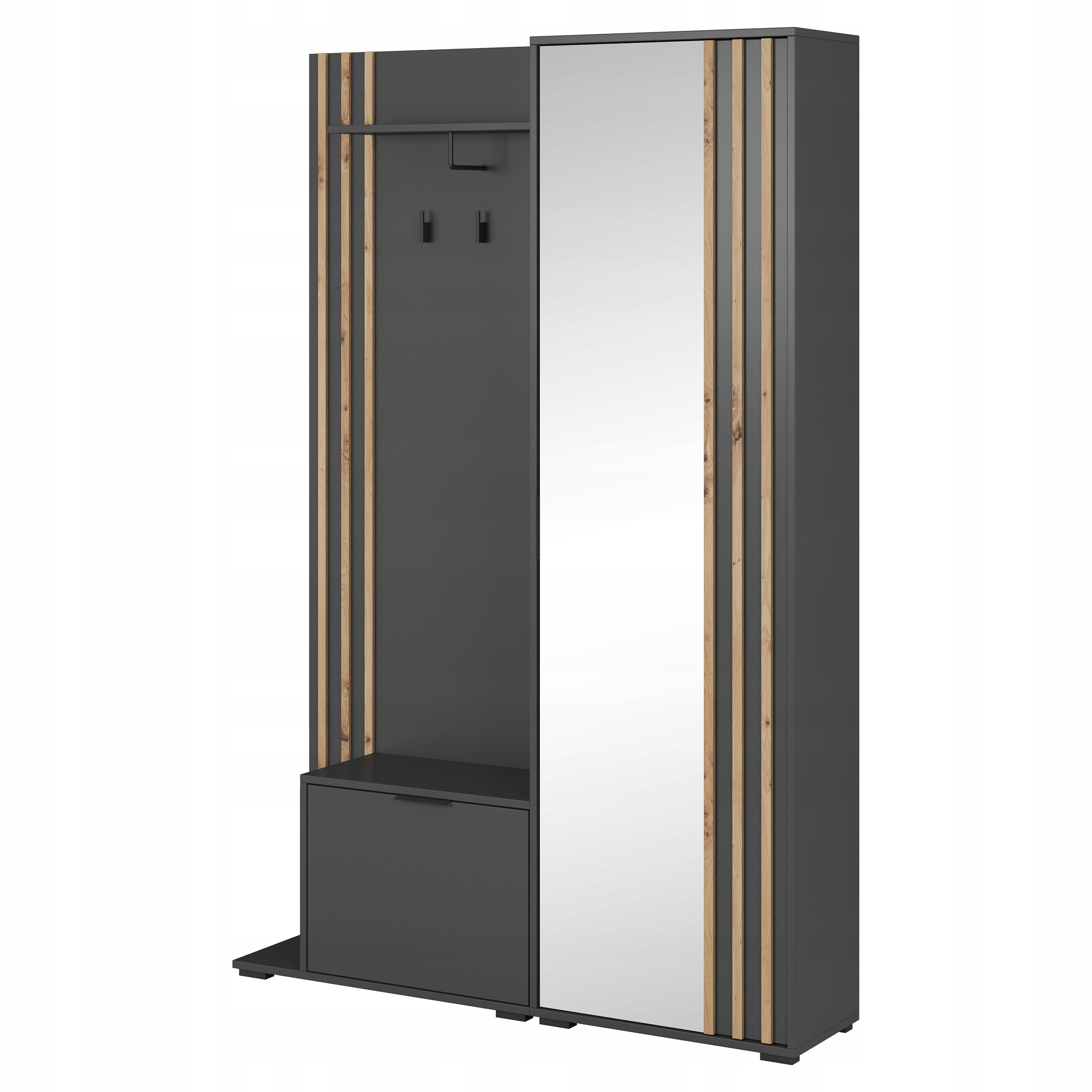 Šatní skříň Neliana 131/192/40 cm do předsíně Moderní Grafit