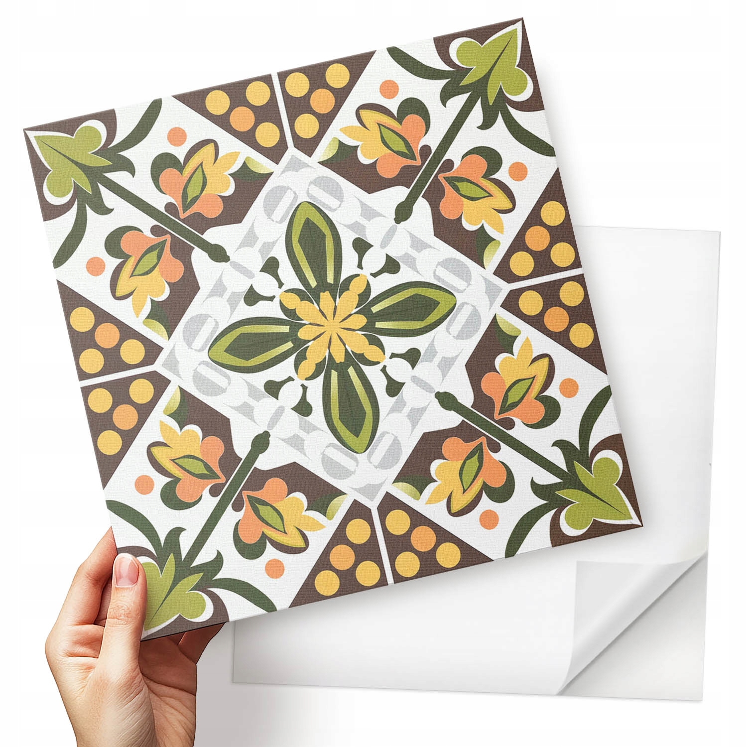 Balíček Pvc vinylových dlaždic Symetrický floristický motiv 9x30x30 cm