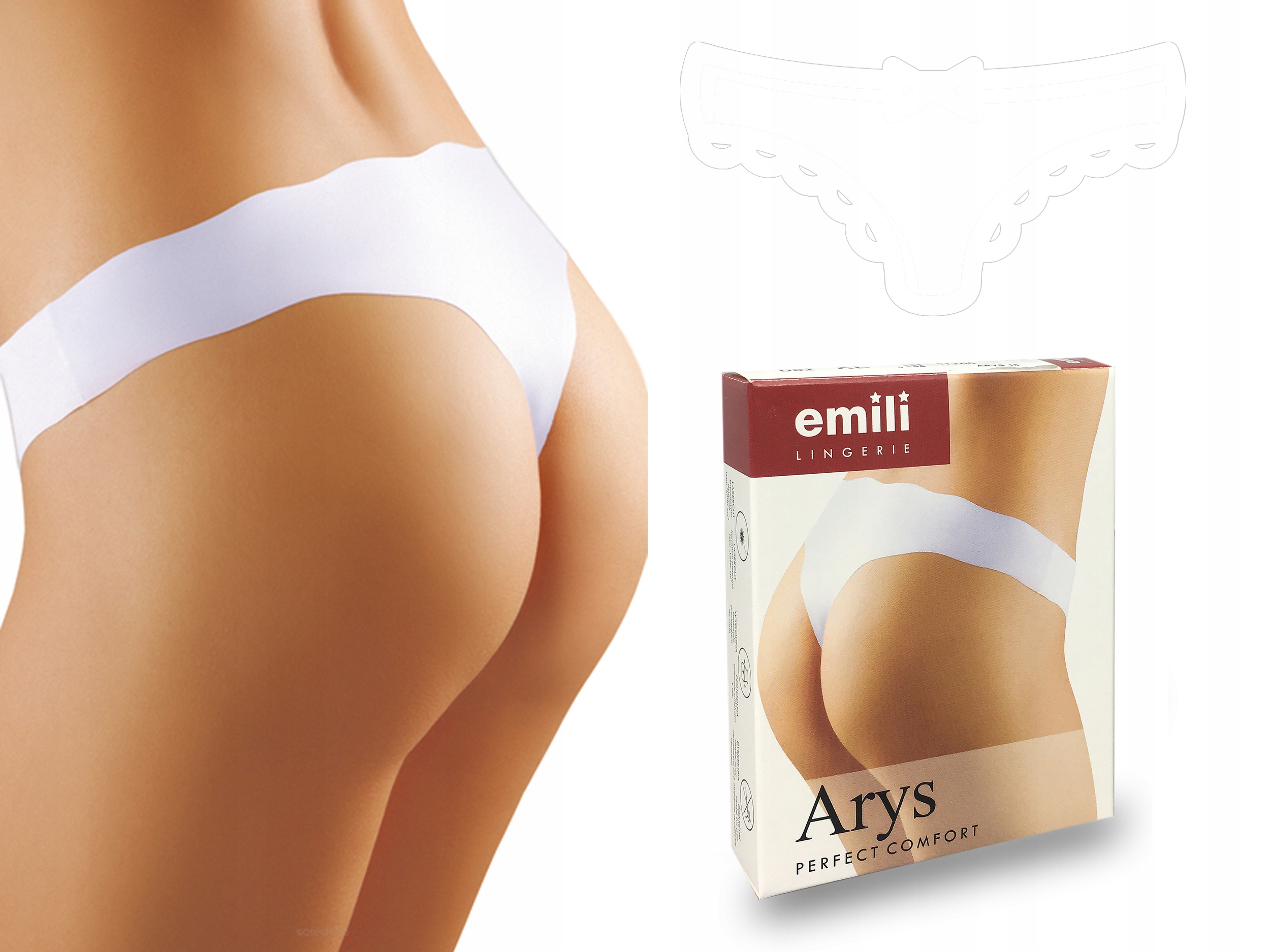 

Emili Arys Laserowo Cięte Stringi biały XL