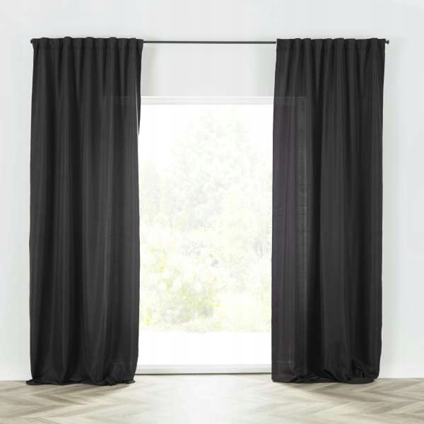 

Dekoria Zasłona Basic na taśmie 140x300 czarna