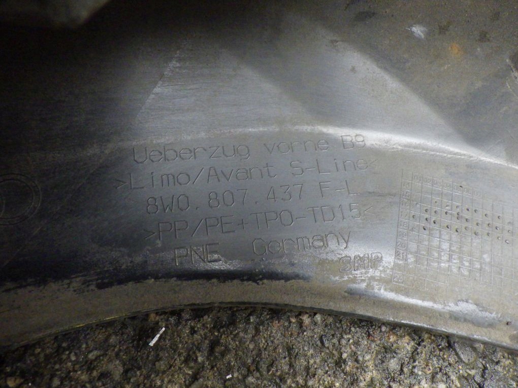 AUDI A4 B9 8W 8W0 S-LINE 15- without OTWOROW front bumper