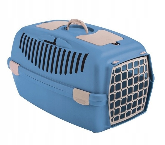 Přepravka Pro Psa Kočku Králíka S Plastovými Dveřmi, Modrý
