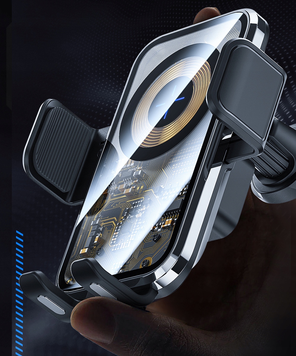 UCHWYT SAMOCHODOWY ŁADOWARKA INDUKCYJNĄ QI 15W DO IPHONE 13 14 15 PRO MAX Stan opakowania oryginalne