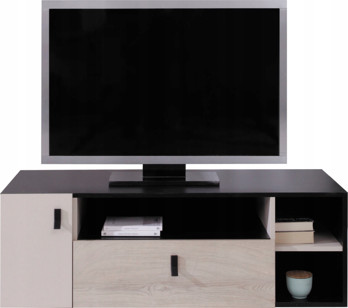 Stojící Rtv skříňka Iseo 120 cm do obývacího pokoje pod televizor s zásuvkou, černá