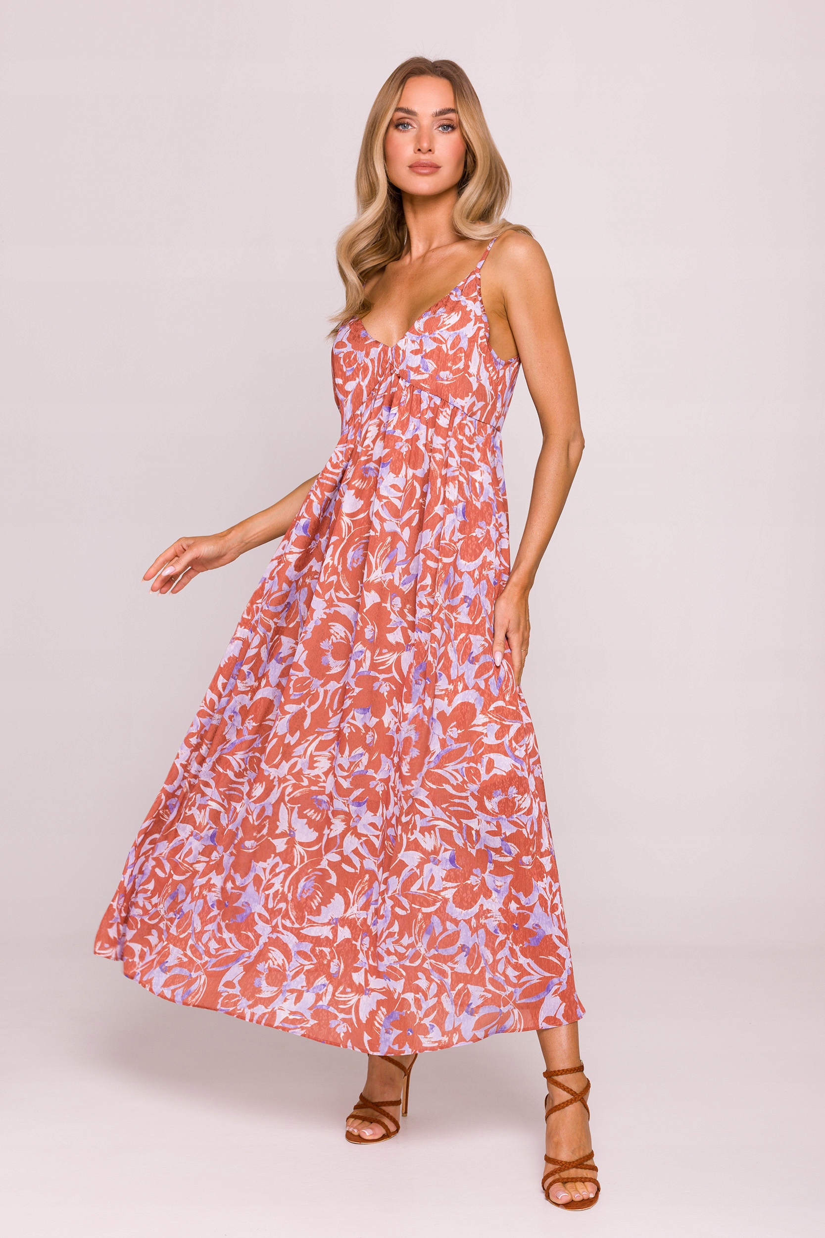 Elegantní Dámská Ženské Šaty Na Léto, Hnědá, 44/46 2/3XL