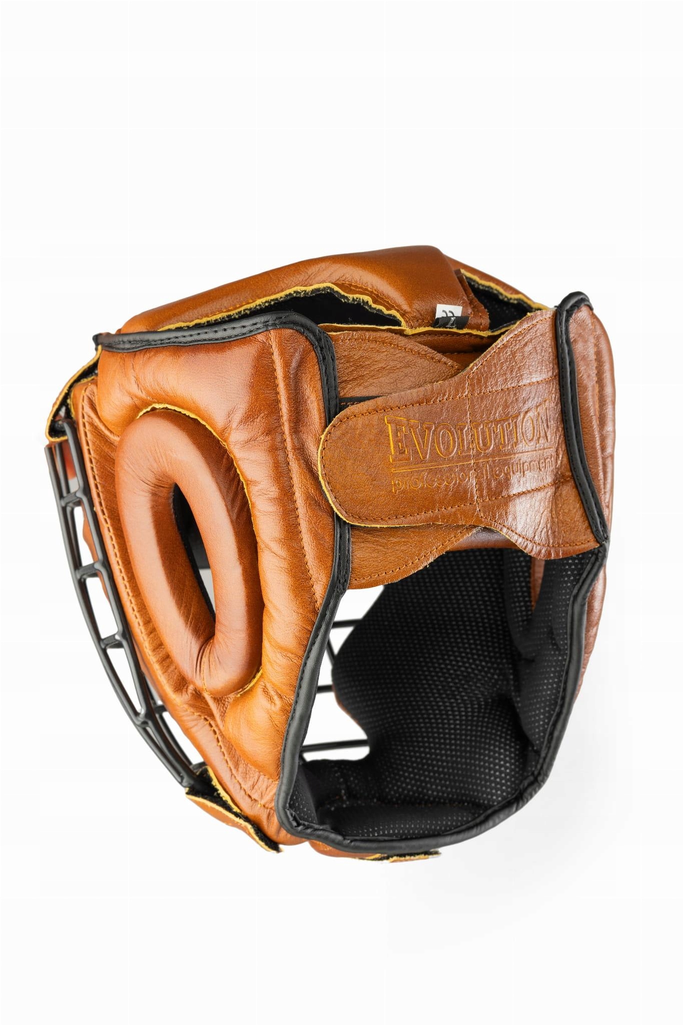 KASK BOKSERSKI TRENINGOWY Z MASKĄ KRATĄ SKÓRA RETRO EVOLUTION Model OG-15LRT