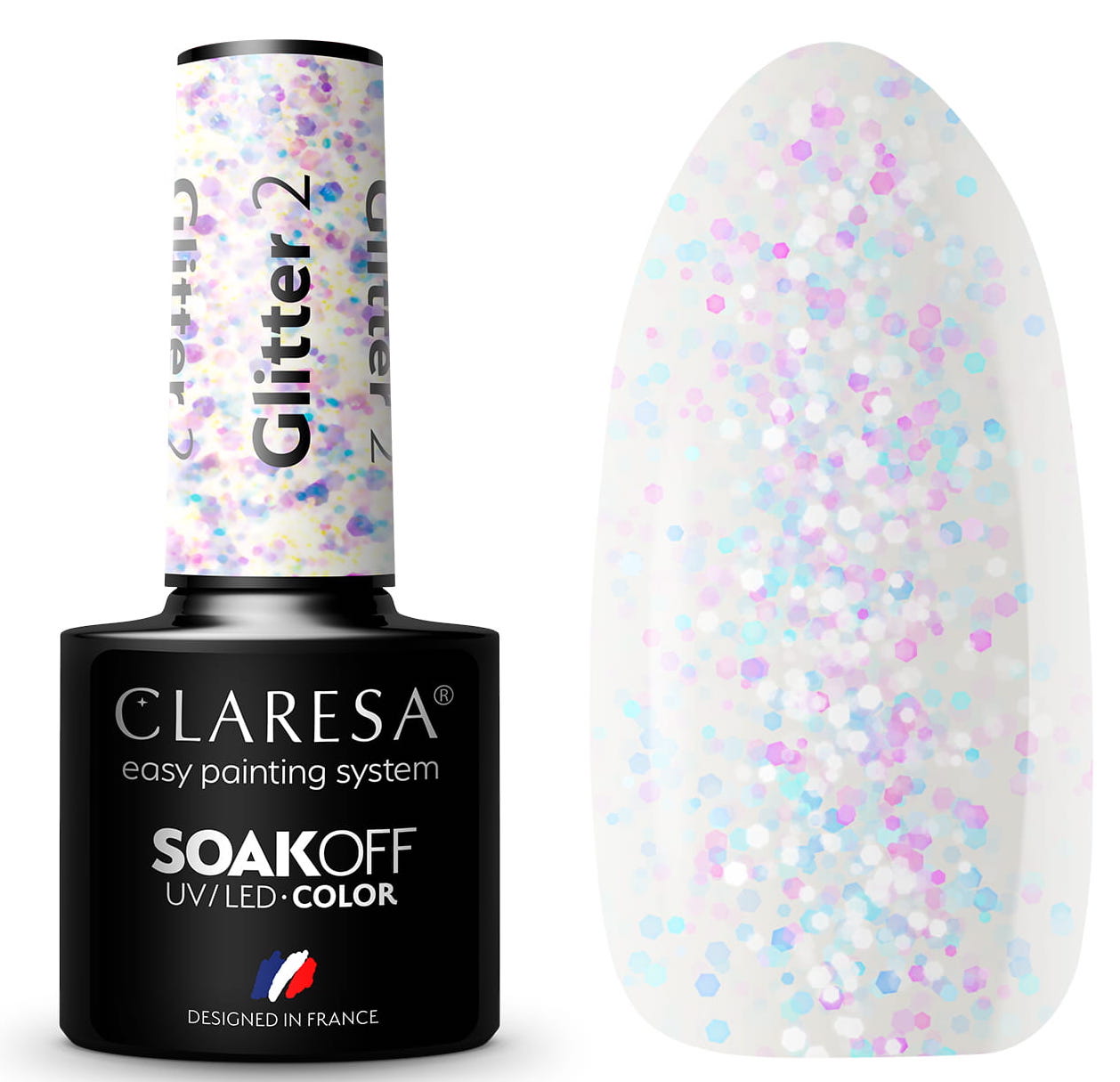 

Claresa Lakier Hybrydowy Glitter 2