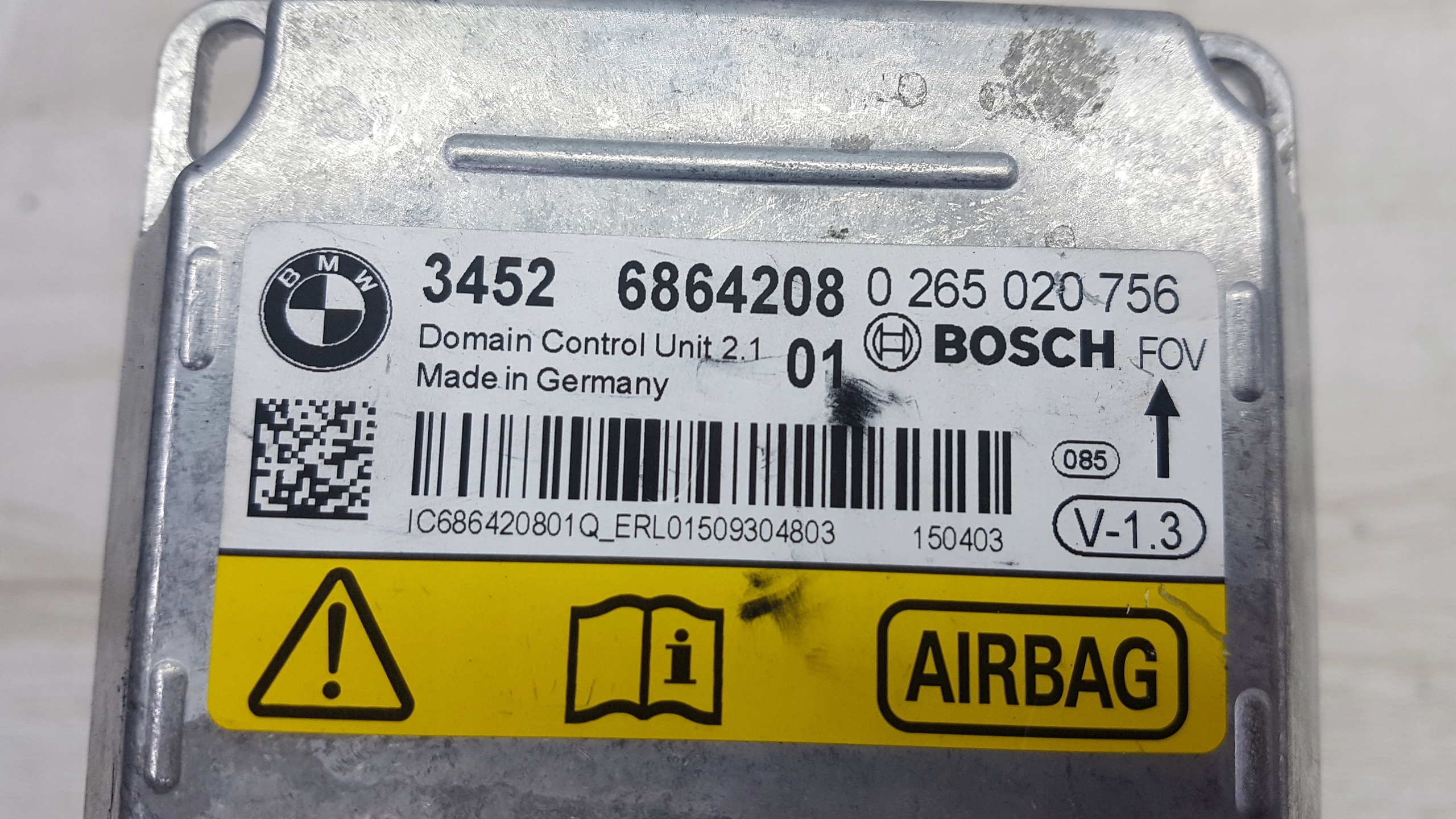 BMW 1 F20 LIFT MODUŁ SENSOR AIRBAG Producent części BMW OE