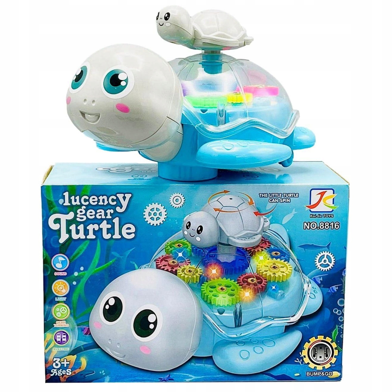 ŻÓŁW ŚWIECĄCY Z DŹWIĘKIEM JEŻDZĄCY INTERAKTYWNY Bohater brak