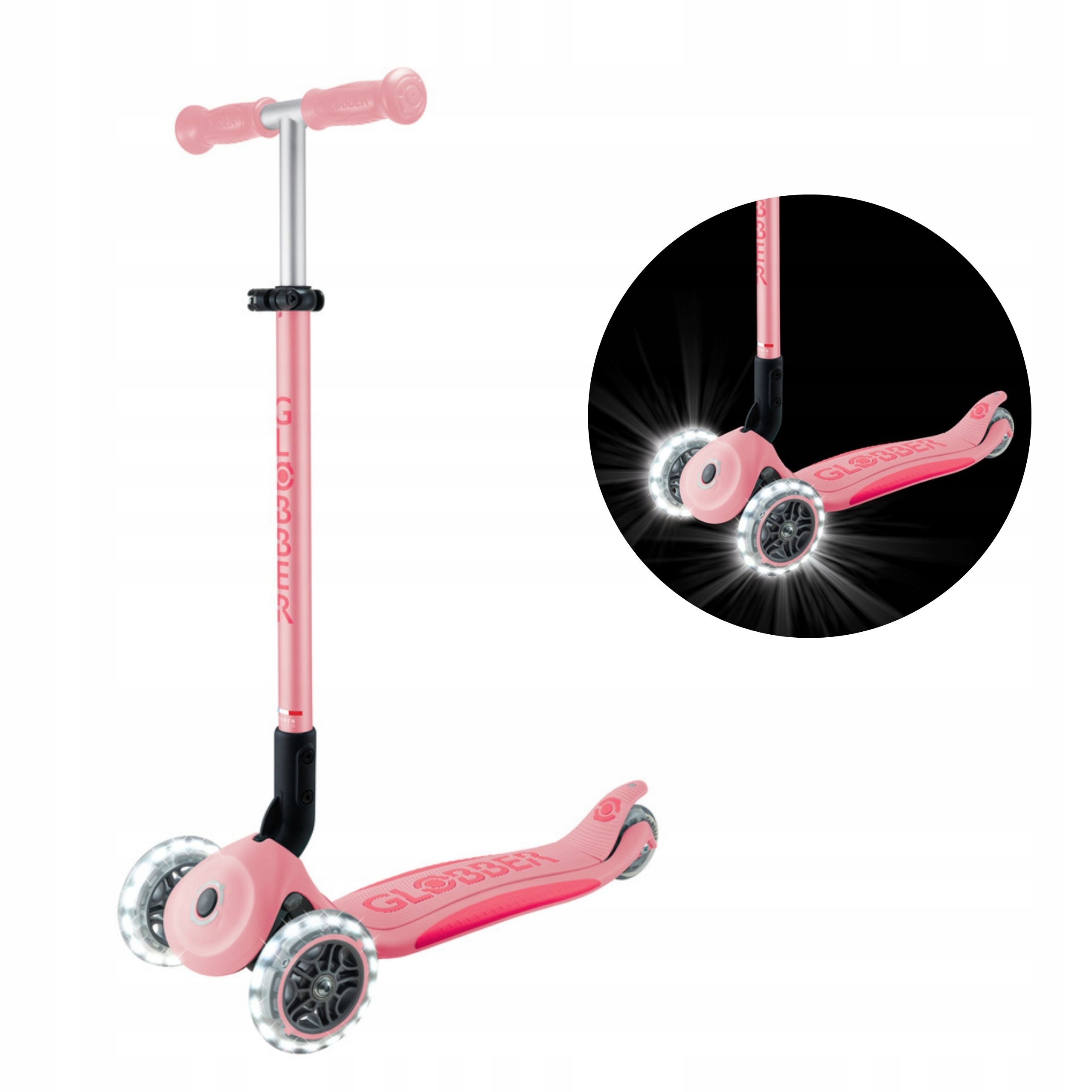 Dívčí nastavitelná balanční tříkolová koloběžka Led Globber Primo