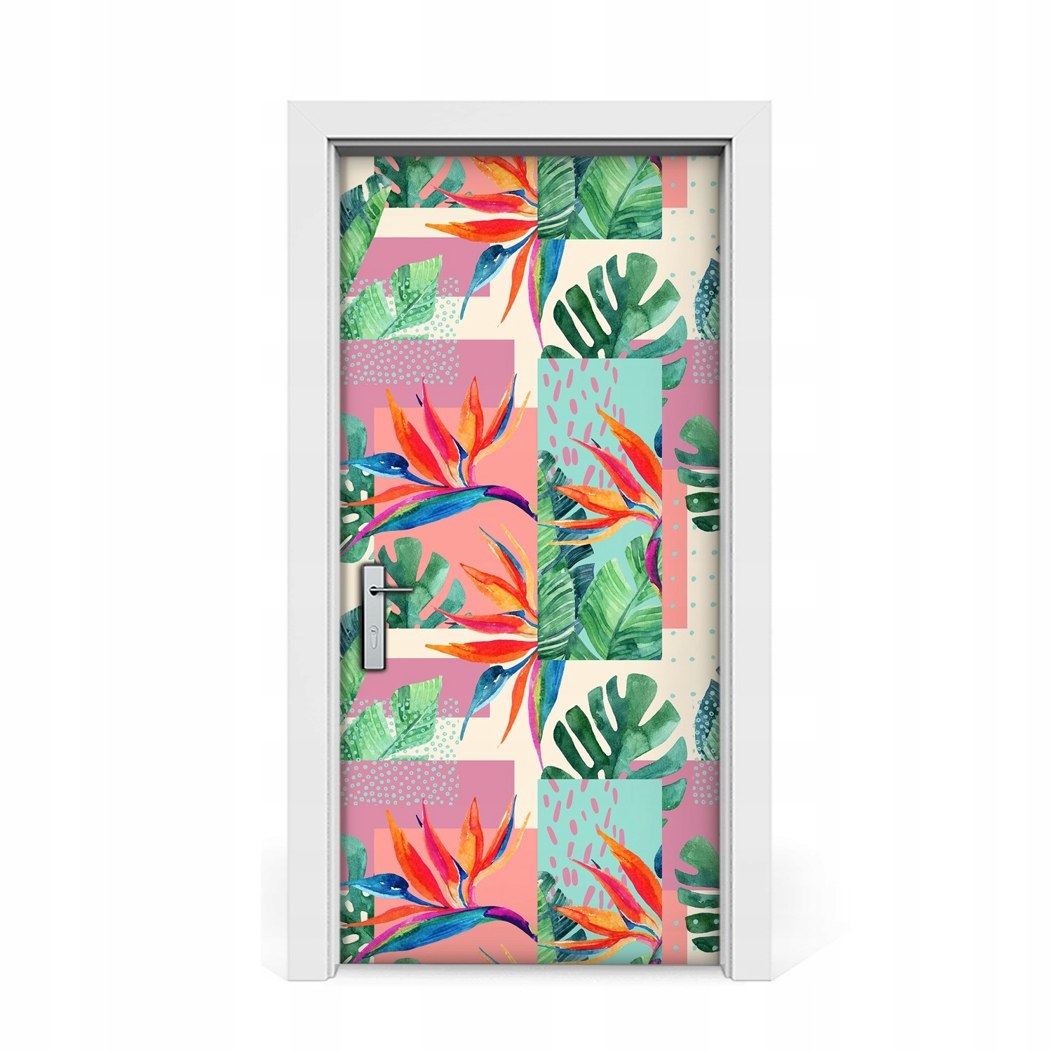 

Naklejka na drzwi Tropikalna mozaika 95x205