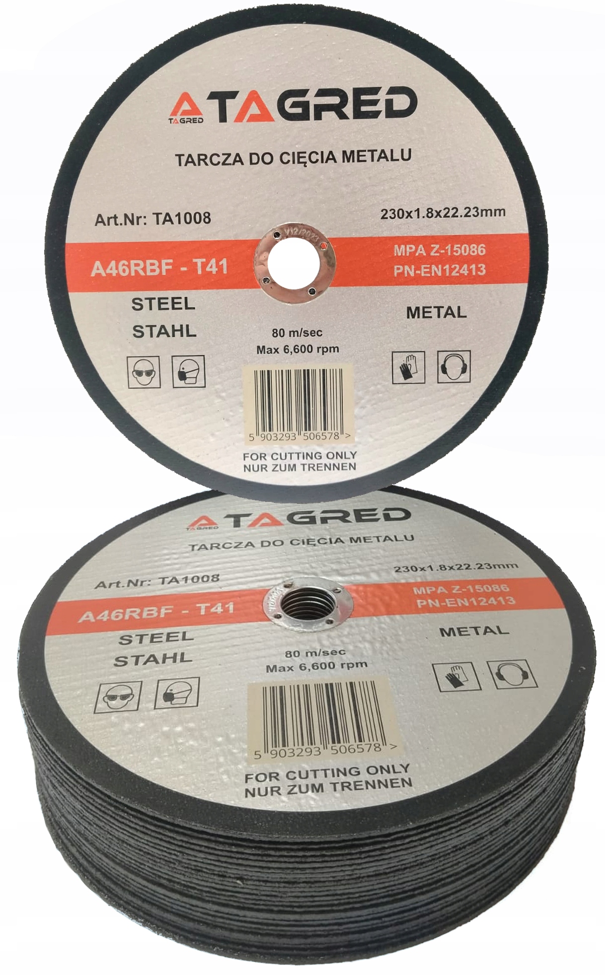

10x Tarcza Do Cięcia Metalu Stali Slim Rbf 230x1.8