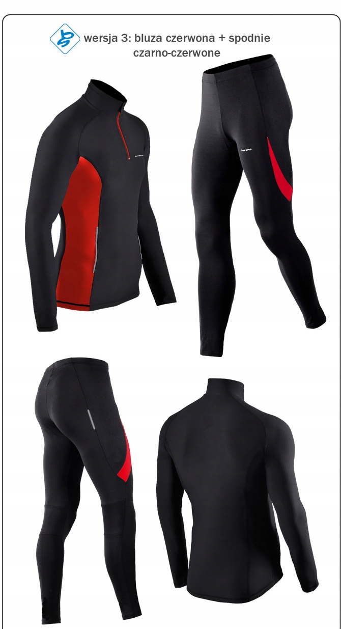 Oddychający antybakteryjny komplet rowerowy bluza+spodnie BERENS XL EAN (GTIN) 5906480718020