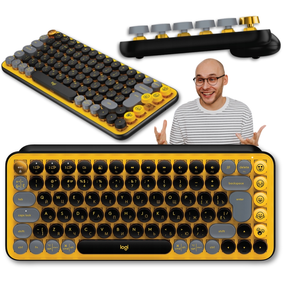 Klávesnice Logitech Bezdrátová mechanická Pop Keys Cyrilice