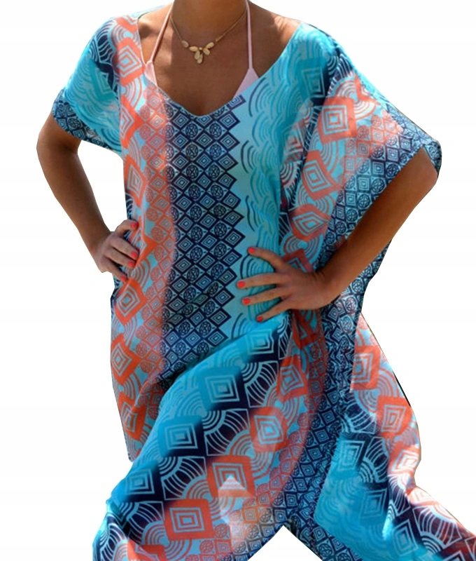 DŁUGA PLAŻOWA NARZUTKA SUKIENKA PAREO COVER UP Marka Inna marka