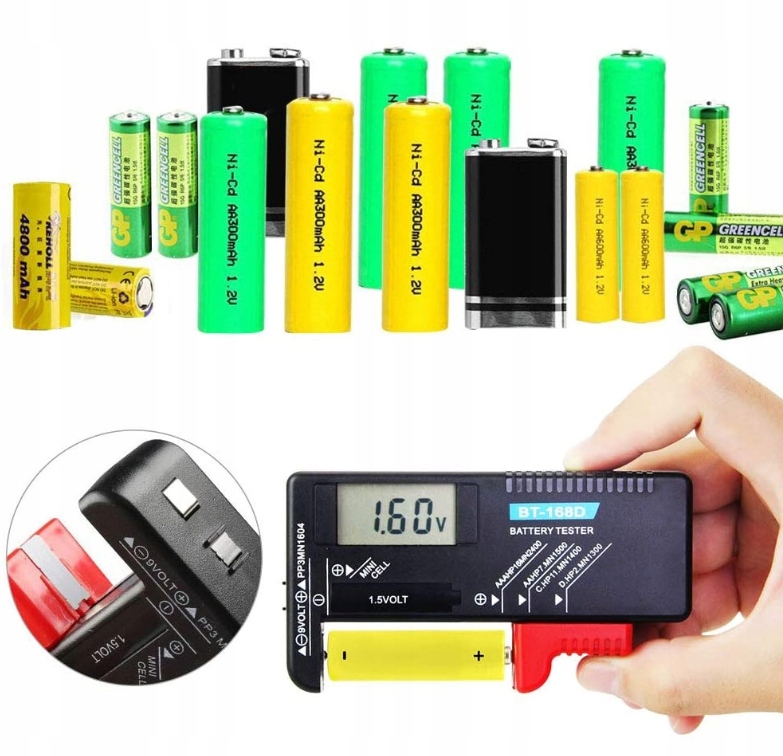 DOKŁADNY MIERNIK TESTER POZIOMU BATERII AA AAA PRO Kod producenta POMIAR AA R6 AAA R3 9V R9 R14 R20 CR