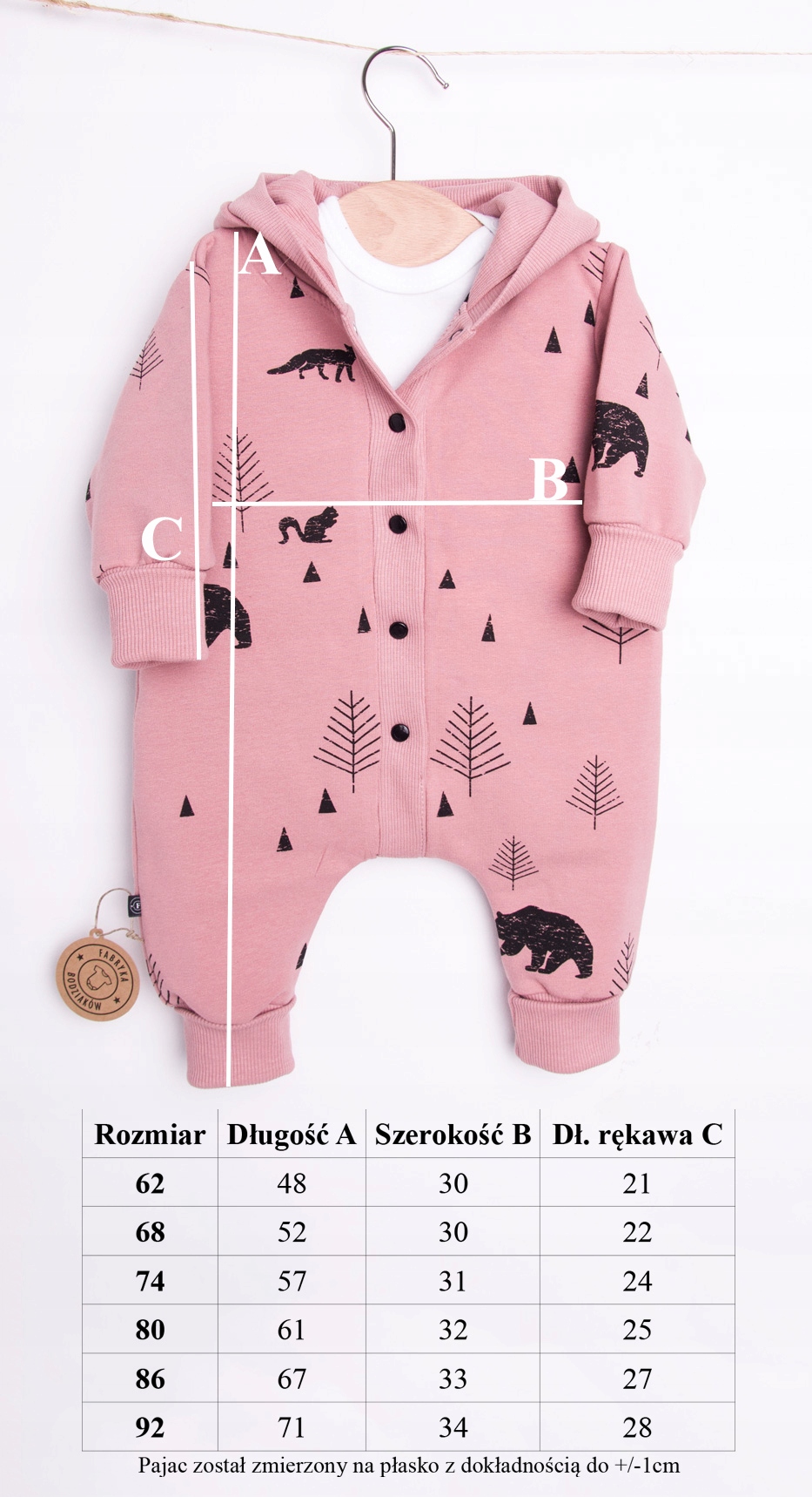 Kombinezon niemowlęcy jesienny, wiosenny rozm. 68 Sezon wiosenny jesienny