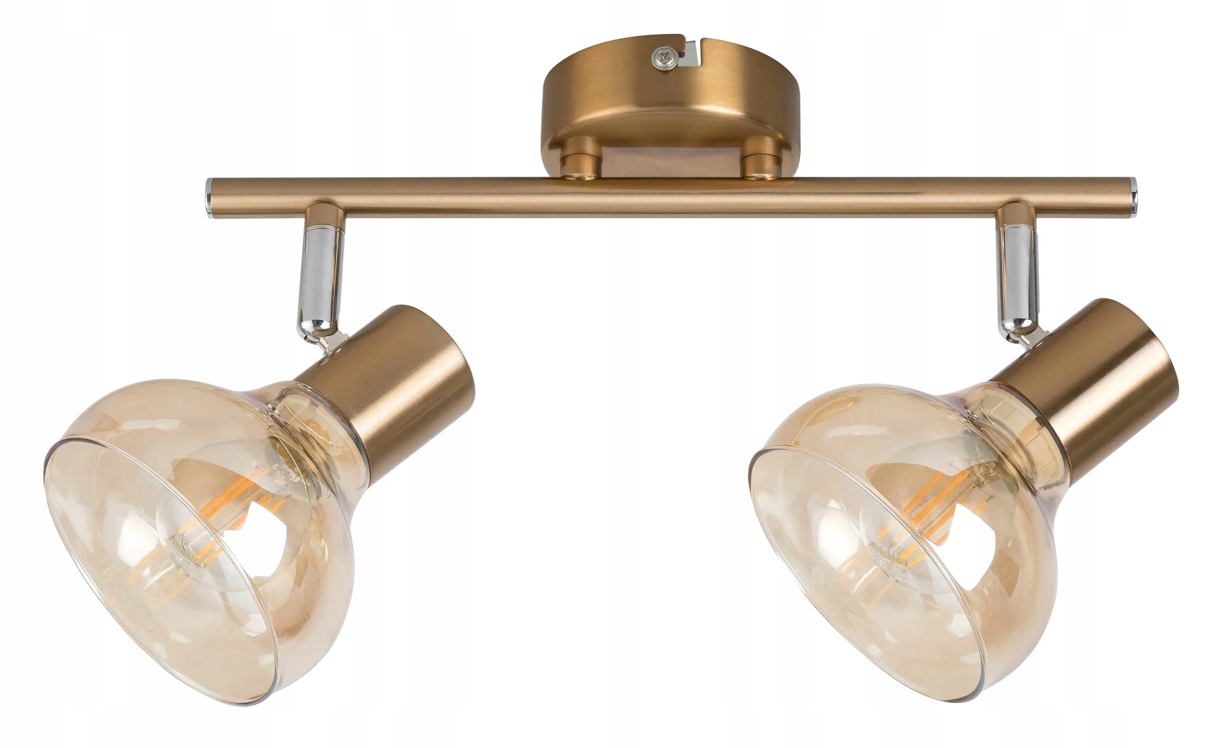 Stropní svítidlo ze zlata, jantarová stínidla, 2 reflektory Rabalux