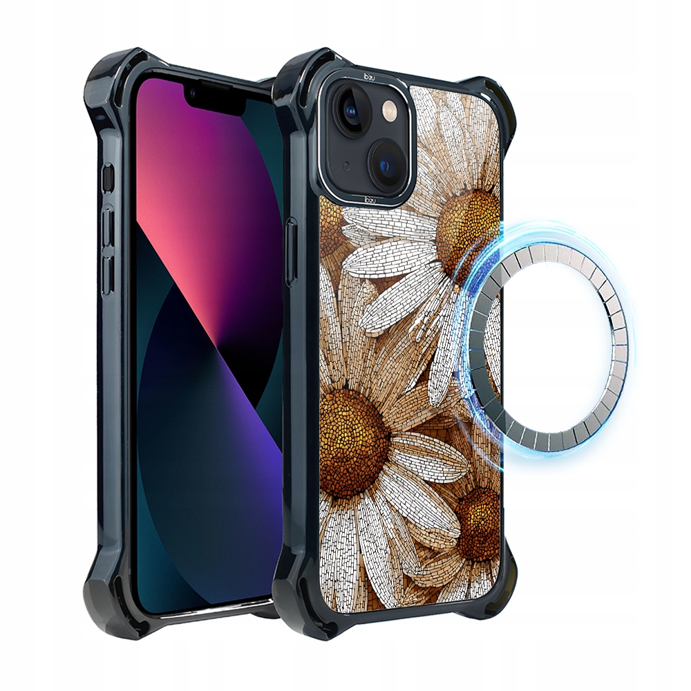 Pouzdro pro iPhone 13 Ibizu DropGuard Ultra s MagSafe, heřmánková mozaika