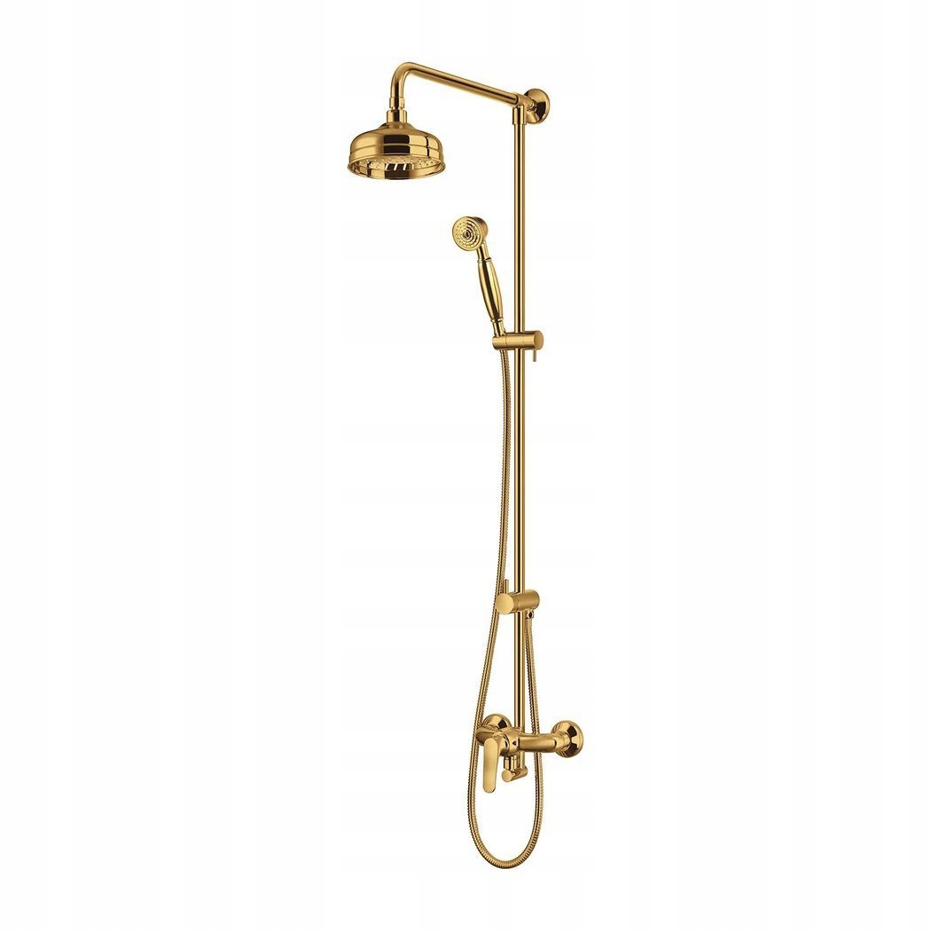 Omnires Art Deco stenový sprchový set s dažďovou sprchou, zlatý AD5144GL