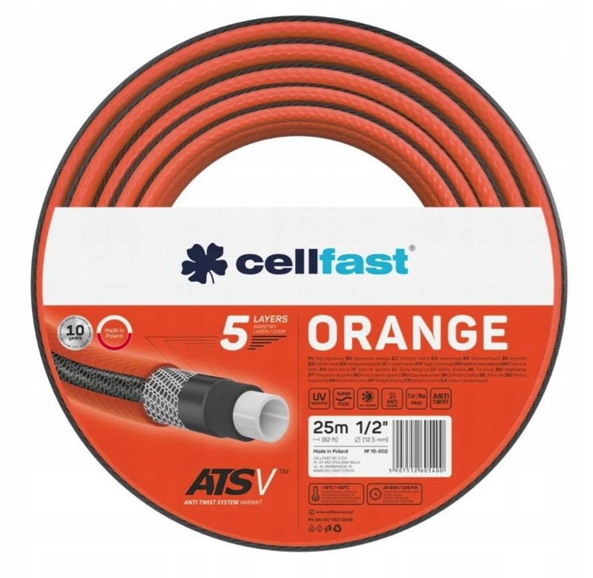 

Cellfast Wąż Ogrodowy Orange Atsv 1/2" 25m