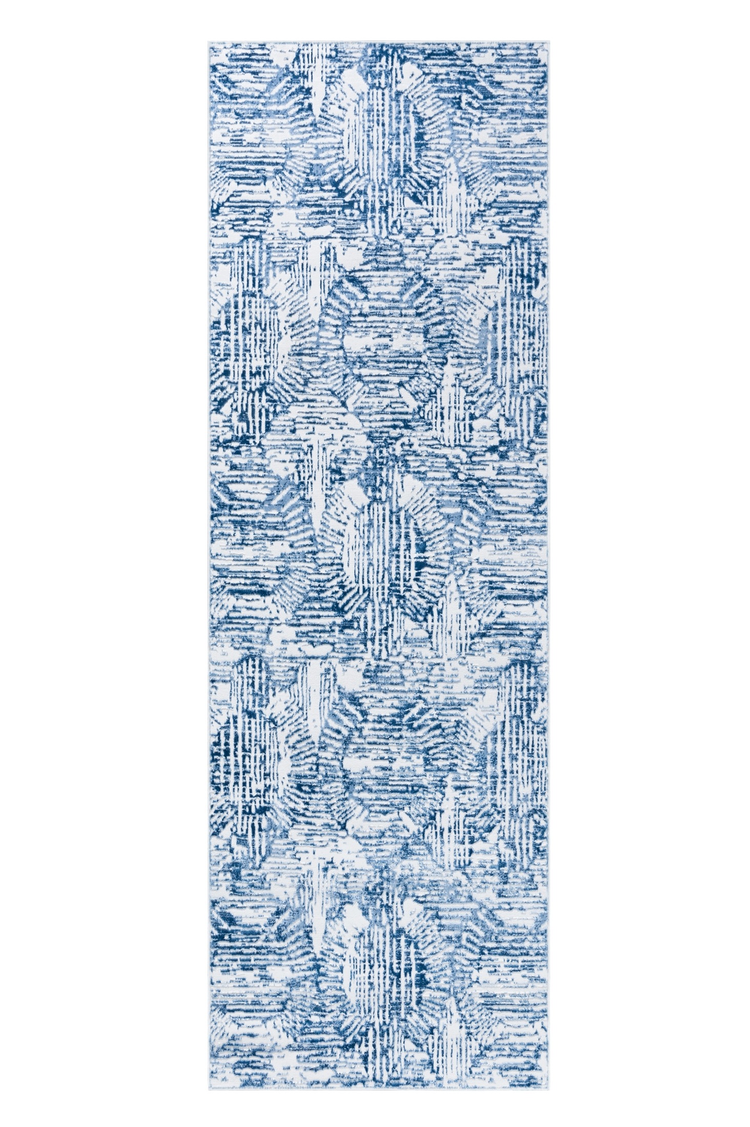 Koberec Běhoun modrý 100x200 cm geometrický moderní měkký pro alergiky